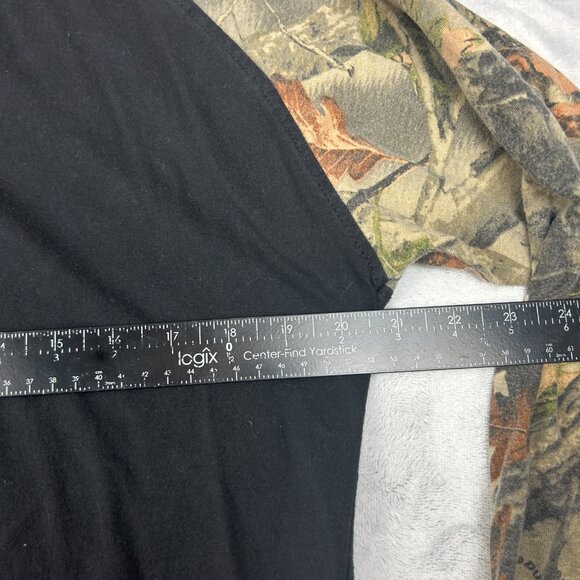 Trail Crest T Shirt Mens Large Black Camo Long Sleeve Outdoor Tee Woodland - Picture 13 of 14